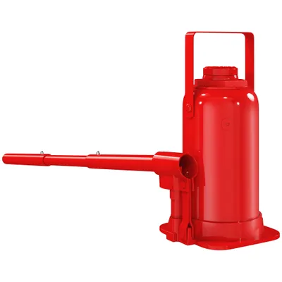 HOMCOM Cric bouteille hidraulique 12 T, cric hidraulic cu sticlă gamă de ridicare 19-37 cm mâner lung și suport, roșu | Aosom Romania