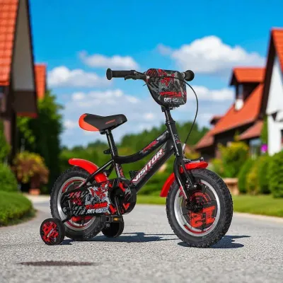 Bicicleta copii, 12 inch, roti ajutatoare, cadru otel 8 inch, roti ajutatoare, Visitor Xtreme Kids