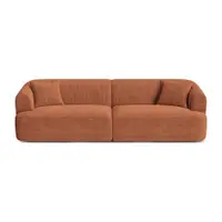 Canapea teracotă cu tapițerie din catifea reiată 255 cm Campi – Cosmopolitan Design