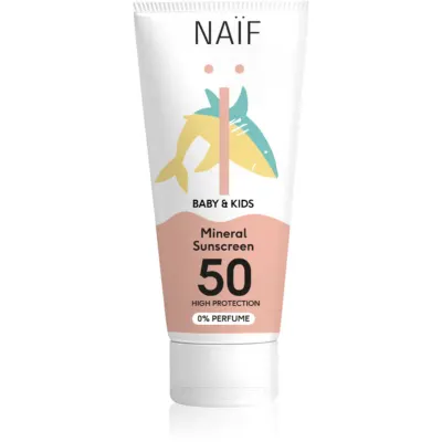 Naif Baby & Kids Mineral Sunscreen SPF 50 0 % Perfume crema protectoare pentru bebelusi 100 ml