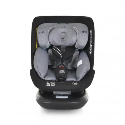 Scaun auto cu Isofix Cangaroo Quill I-size 40-150 cm Grey,Sezut rotativ 360 grade,Spatar reglabil 5 pozitii,Tetiera reglabila 15 pozitii,SIP-Protectie impact lateral,Top tether,Rear Facing pana la 105cm,Centuri de siguranta