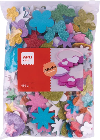 Figurine autoadezive cu sclipici Apli Kids - 450 de bucăți