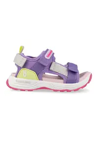 Sandale cu banda dubla velcro - Verde pal/Lila/Alb optic