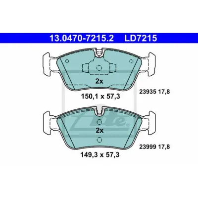 Set placute frana, frana disc ATE 13.0470-7215.2