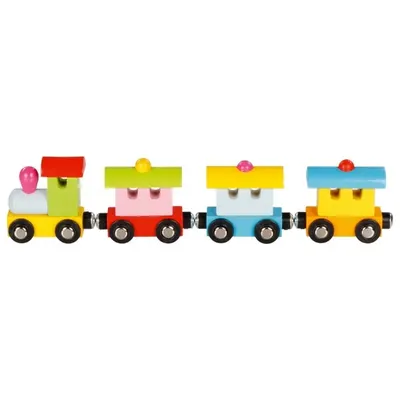 Trenuleț cu locomotivă și 3 vagoane, cuplaje magnetice