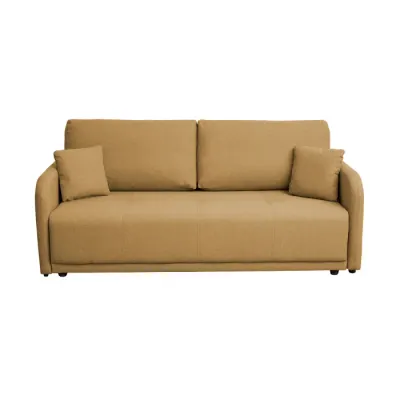 Canapea extensibila BERNA S, 3 locuri, cu arcuri si lada depozitare, galben, 210x110x93 cm