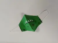 Masca textila cu pliuri, reutilizabila, 2 straturi, verde model dinozaur