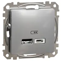 Priza incarcare USB A+C, 2.4A Schneider Sedna Design SDD113402, aluminiu