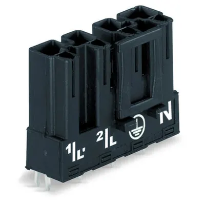 Plug for PCBs; straight; 4-pole; Cod. A; black