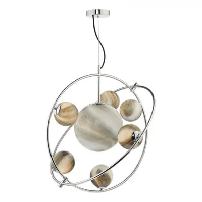 Lampa suspendata Mikara 7 Light Pendant Polished Chrome Glass