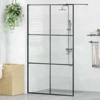 vidaXL Paravan de duș walk-in negru 115x195 cm sticlă ESG transparentă