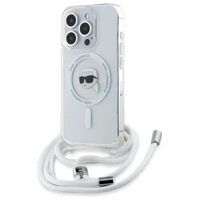 Husa MagSafe pentru Apple iPhone 16 Pro, Karl Lagerfeld, IML Crossbody Karl's Head, Transparenta
