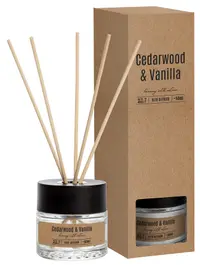 Odorizant cu bețișoare Bispol - Cedarwood & Vanilla, 50 ml