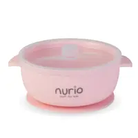 Bol din silicon cu capac Nurio, Roz