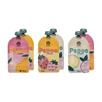Set de pungi, Petite&Mars, Papoo, Pentru mancare, Reutilizabile, Perfect pentru calatorii, Fara BPA, 150 ml, Multicolor