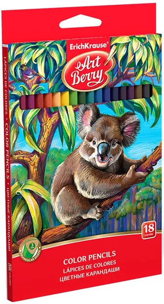 Creioane colorate triunghiulare Erich Krause Art Berry - 18 culori