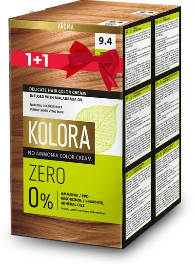 Set Kolora Zero Vopsea de păr, 9.4 Trandafirul deșertului, 2 buc
