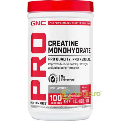 Creatina Monohidrata pentru Sustinerea Musculaturii si a Functiei Cognitive fara Aroma Pro Performance 510g