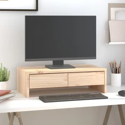 Gossi suport pentru monitor, 50x27x15 cm, lemn masiv de pin