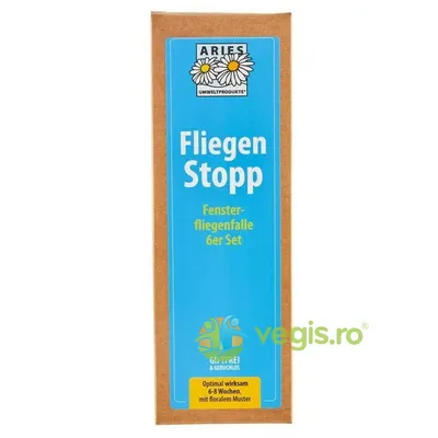 Capcana Adeziva Bio pentru Muste cu Design Floral pentru Fereastra 6buc
