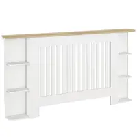 HOMCOM Acoperire Radiator cu Rafturi din MDF, Design Modern cu Șipcă, pentru Living și Dormitor, 152x19x83 cm, Alb | Aosom Romania