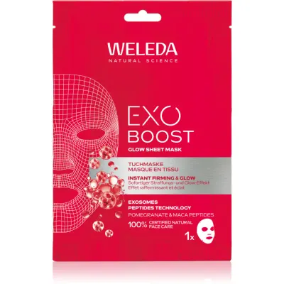 Weleda Exo Boost mască textilă iluminatoare pentru fermitatea pielii 20 ml