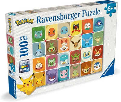 Puzzle Ravensburger din 100 piese - Fețe de Pokemon