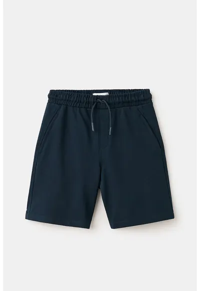 Pantaloni de trening scurti cu buzunare oblice - Bleumarin