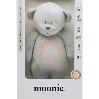 Moonie Bear 2.0 Organic Silver jucărie de adormit cu melodie