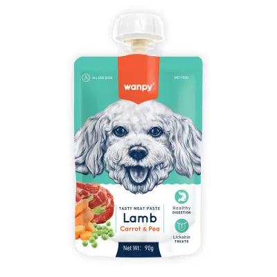 WANPY Tasty Meat Paste, XS-M, Rață, punguță recompense câini, (piure), 90g