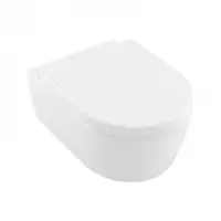 Set vas WC suspendat alb alpin, direct flush cu capac soft close si quick release, Villeroy Boch Avento