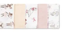Set 5 scutece multifunctionale Sensillo Mouse Pink 70x80 cm din muselina 100 bumbac,suprafata texturata,moale si absorbanta