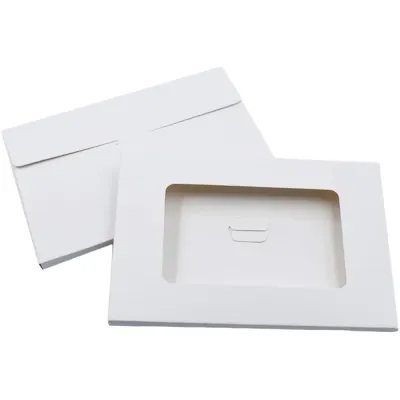 Cutii mici dreptunghiulare cu fereastră - alb (set 100 buc) 15.5x10x0.5cm - Default Title