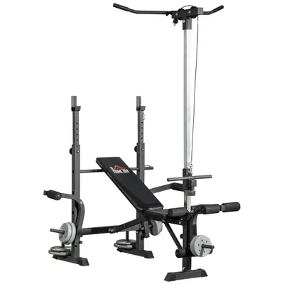 Bancă de fitness HOMCOM, suport pentru genuflexiuni, 180x134x200 cm