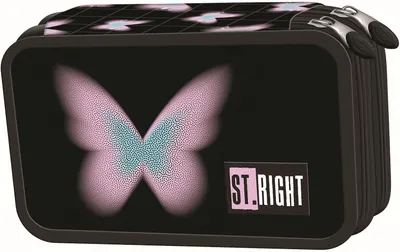 Penar cu accesorii St. Right Pastel Butterfly - 2 fermoare