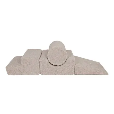 Teren de joacă din spumă gri 4 buc. din material textil înălțime 30 cm 45x170 cm Montessori – Meowbaby