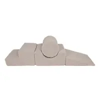 Teren de joacă din spumă gri 4 buc. din material textil înălțime 30 cm 45x170 cm Montessori – Meowbaby