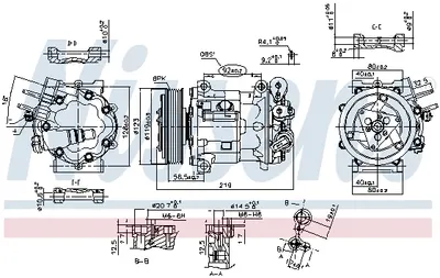 Compresor AC clima CITROEN C5, C5 II, C5 III; PEUGEOT 407, 407 SW, 607 1.6D-2.2 dupa 2000