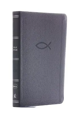 NKJV, Thinline Bible Youth Edition, Leathersoft, Gray, Red L