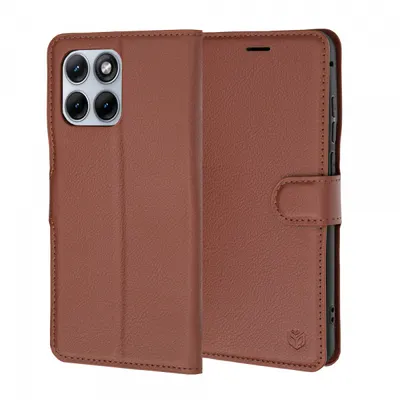 Husa pentru Motorola Edge 70 Fusion, Techsuit, Leather Folio, Maro