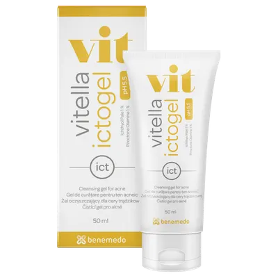 Gel de spalare pentru ten gras si acneic Vitella Ictogel, Benemedo | 50 ml