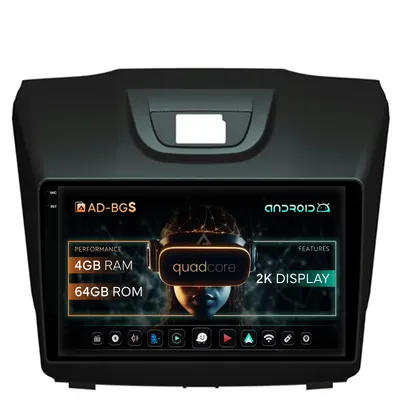 Navigatie 2K Isuzu D-MAX (2015+), Android, S-Quadcore 4GB RAM + 64GB ROM, 9.5 Inch - AD-BGS90042K+AD-BGRKIT311