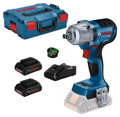 Cheie de impact fără fir Bosch - Professional, GDS 18V-450 PC, 18 V, 450 Nm, 1/2'', 2х4 Ah
