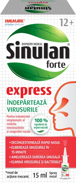 Spray nazal Sinulan Express Forte, 15ml, Walmark