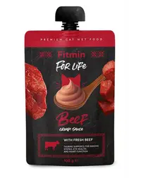 Fitmin For Life Cat Cream Sauce Beef Hrană complementară pentru pisoi și pisici adulte cu vită în sos cremos.100 g