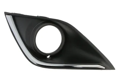 Grila ventilatie bara fata stanga potrivit MITSUBISHI OUTLANDER III 2015-2018 - (cu dungi crom, cu orificii lampa ceata, plastic, negru)