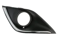 Grila ventilatie bara fata stanga potrivit MITSUBISHI OUTLANDER III 2015-2018 - (cu dungi crom, cu orificii lampa ceata, plastic, negru)