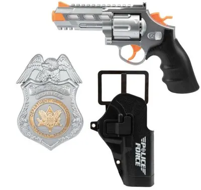 Set de joacă Toi Toys - Poliție, pistol cu sunete și teacă, cu sunet și lumină