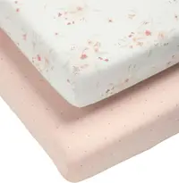 Cearșaf de jos cu elastic pentru pat Mamas & Papas - Floral, 70 x 142 cm, 2 buc