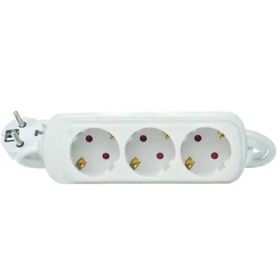 Prelungitor LOHUIS, 3 prize, 1.5 m, protectie copii, cablu 3x1mm, alb